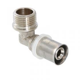 Угольник пресс с переходом на наружную резьбу