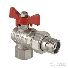 Кран шаровой угловой с полусгоном (VT.228) с рукояткой "бабочка", HP-BP