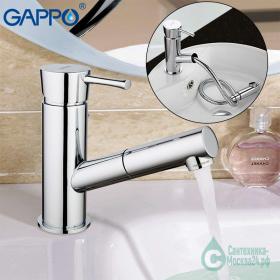 GAPPO G1209 (смеситель  хромированный для кухни-ф35 выдвижной излив)