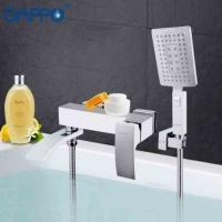 GAPPO G3207-8 (смеситель белый хромированный для ванны переключатель на лейке)