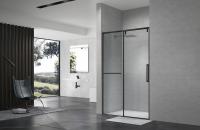 Terminus Душевая дверь в нишу слайдер Альба 01 1400х2200 черный