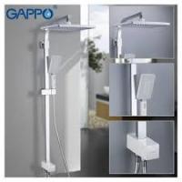 GAPPO G2408-8 (душевая система с верхним душем, ручной лейкой белый/хром)