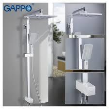 GAPPO G2408-8 (душевая система с верхним душем, ручной лейкой белый/хром)