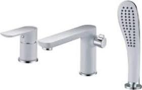 GAPPO G1148 (смеситель белый хромированный для ванны ф35 врезной на 3 отверстия)