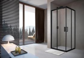 Terminus Душевой уголок слайдер Соренто 05 900х900х2000 квадрат черный