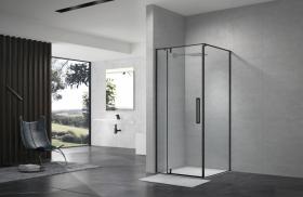 Terminus Душевой уголок распашной Альба 03 900х900х2200 квадрат черный