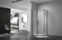 Terminus Душевой уголок распашной Альба 04 1000х1000х2200  трапеция черный