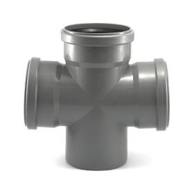 Крестовина 110/110/110/90 серый канализ. ПП