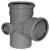 Крестовина 110/50/110/90 Левая серый канализ. ПП