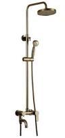 FRAP F2410 (душевая система с поворотным изливом на 180, смесителем, верхним душем и ручной лейкой, бронза)