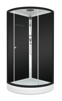 Душевая кабина Domani-Spa Simple 99 Black / DS01Sm99LBCl00.Gt-V1.2-Black (черный/прозрачное стекло)