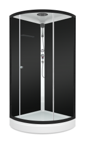 Душевая кабина Domani-Spa Simple 99 Black / DS01Sm99LBCl00.Gt-V1.2-Black (черный/прозрачное стекло)
